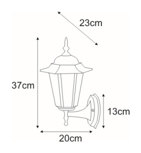 Aplica perete exterior K-5009A UP Negru - STANDARD - Img 3