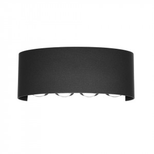 Aplica perete exterior moderna neagra cu 4 leduri Ortelo