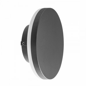 Aplica perete exterior moderna rotunda grafit cu led Bora