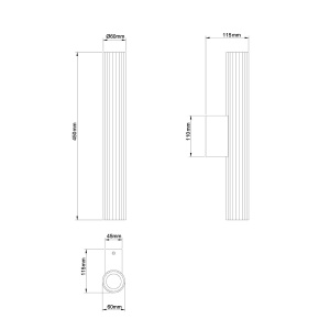 Aplica perete Linea 45 cm Alb LED CCT - Img 4