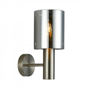 Aplica perete moderna nickel din metal cu sticla fumurie Sarda