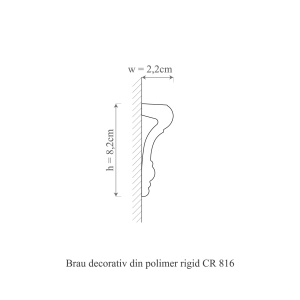 Brau decorativ din poliuretan CR816 - 8.2x2.2x200 cm - Img 3