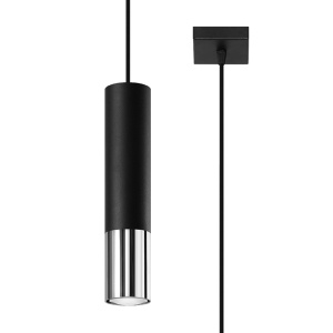 Lampă suspendată LOOPEZ 1 negru/cromo - Img 1
