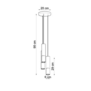 Lampă suspendată LOOPEZ 3P Negru Auriu - Img 4