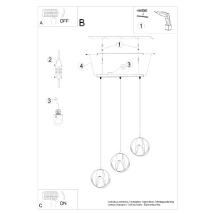 Lampă suspendată TULOS 3L Negru - Img 4