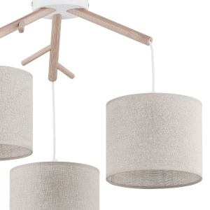 Lustra Alb Bej 3xE27 ALBERO 6556TK - Img 3