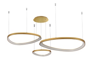 Lustra AMANDA PENDANT 42+62+82 LED CCT Dimabil Auriu