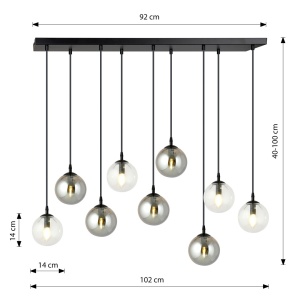 Lustra COSMO 9 Negru MIX2 - Img 3