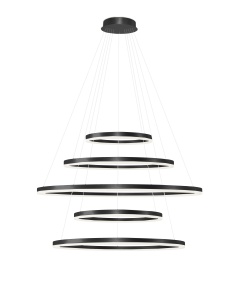 Lustra HALO PENDANT 150+120+100+80+60 CCT Negru + Telecomanda
