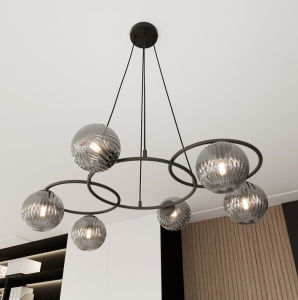 Lustra LIBRA 6 Negru GRAFIT - Img 3