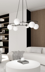 Lustra LIBRA 6 Negru OPAL - Img 3