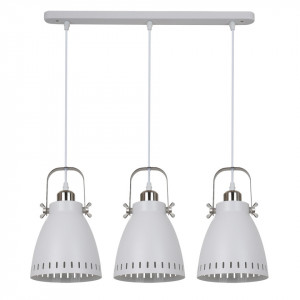 Lustra moderna alba liniara cu 3 pendule Franklin