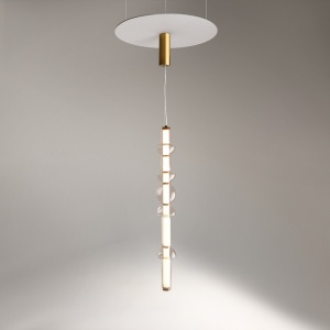 Lustra moderna aurie din metal si sticla cu led Maytoni Cosmo - Img 6