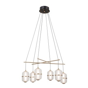Lustra Negru - Auriu LED 6 becuri Alani