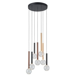 Lustra Negru LED 7 becuri Alinos