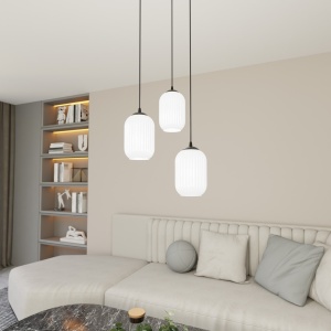 Lustra VERDI 3PREM Negru OPAL - Img 3