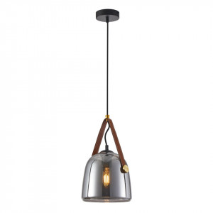 Pendul modern negru din metal cu sticla fumurie Solta