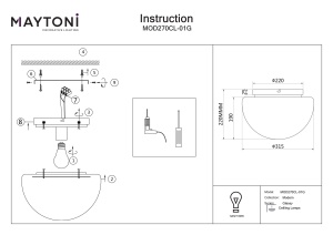 Plafoniera MOD270CL-01G - Glassy - Img 4