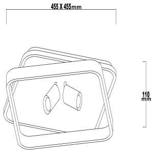 Plafoniera Parma 2 patrat Alb 2xGU10 LED CCT - Img 4