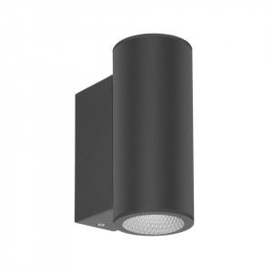 Aplica perete exterior moderna neagra cu 2 becuri Lenta