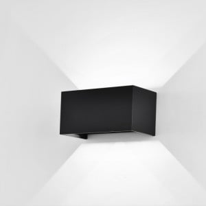Aplica perete exterior moderna neagra dubla 4000k Davos