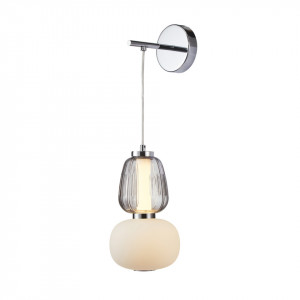 Aplica perete moderna chrome cu 2 globuri din sticla Eris