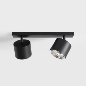 Aplica perete moderna neagra din metal cu 2 becuri Bot - Img 4