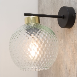 Aplica perete Negru Auriu 1xE27 DEVON 4629TK - Img 3