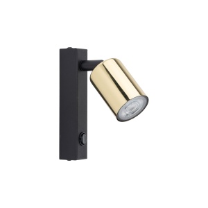 Aplica perete Negru Auriu 1xGU10 TOP 6087TK - Img 1