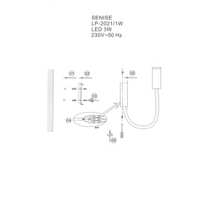 Aplica perete Senise Negru LED 3000K - Img 4