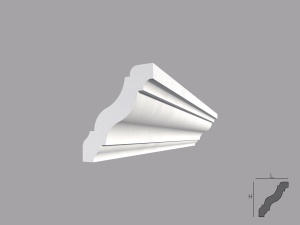 Bagheta de colt / Cornisa de interior poliuretan BC38 dimensiuni 59.5x49.5x2000mm - Img 1