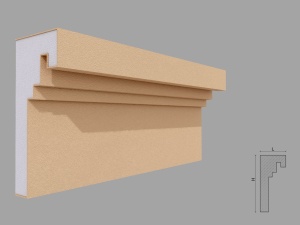 Cornisa decorativa de exterior FP433 dimensiuni 200x90x2000mm - Img 1