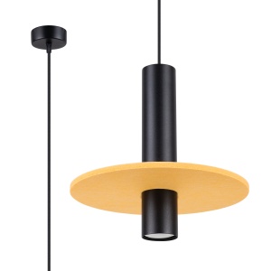 Lampă suspendată PELTA 1 negru/galben