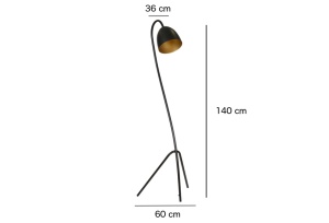 Lampadar HARIS LP1 Negru / Auriu - Img 2