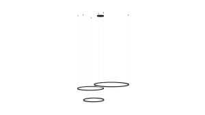 Lustra HALO PENDANT 120+100+80 CCT Negru + Telecomanda