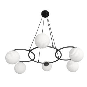 Lustra LIBRA 6 Negru OPAL