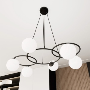Lustra LIBRA 6 Negru OPAL - Img 4
