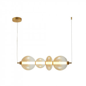 Lustra moderna bronz din metal cu 4 globuri din sticla Sonte