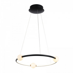 Lustra moderna neagra cu cerc led Lausanne