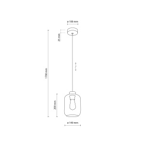 Lustra Negru Auriu 1xE27 MARCO 6696TK - Img 4