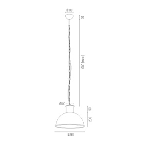Pendul 1 bec EUFRAT A3294 - Img 3