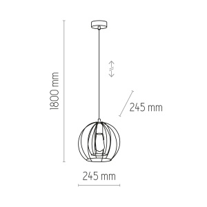 Pendul Negru 1xE27 JAULA 6251TK - Img 4