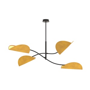 Plafoniera LOTUS 4 Negru Galben