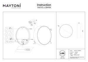 Plafoniera O431CL-L30W3K - Zon IP - Img 2