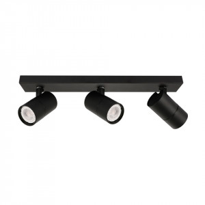 Spot aplicat modern negru rotund cu 3 brate Laconi