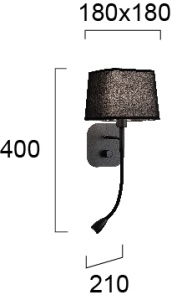 Aplica perete E14, LED 3000K Hendrix 4174601 - Img 2