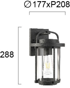 Aplica perete exterior E27 Kimolos 4255200 - Img 2