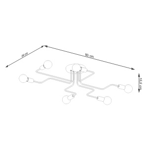 Candelabru VECTOR 6 Negru - Img 4