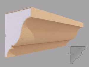 Cornisa decorativa de exterior FP404 dimensiuni 145x130x2000mm - Img 1