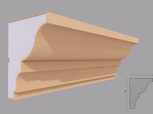 Cornisa decorativa de exterior FP416 dimensiuni 150x116x2000mm - Img 1